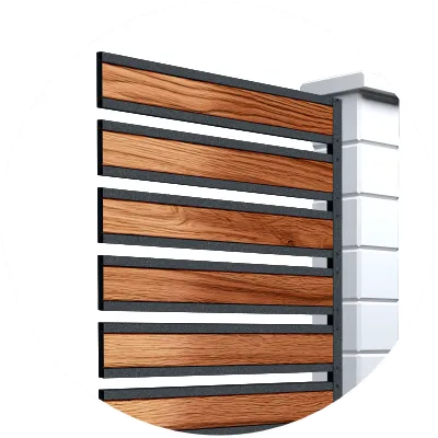 Gard orizontal lamele caseta X138 - 1x1m