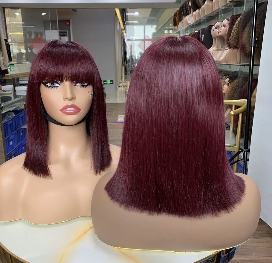 Peruca din par natural Mia Burgundy - Extensii de par București