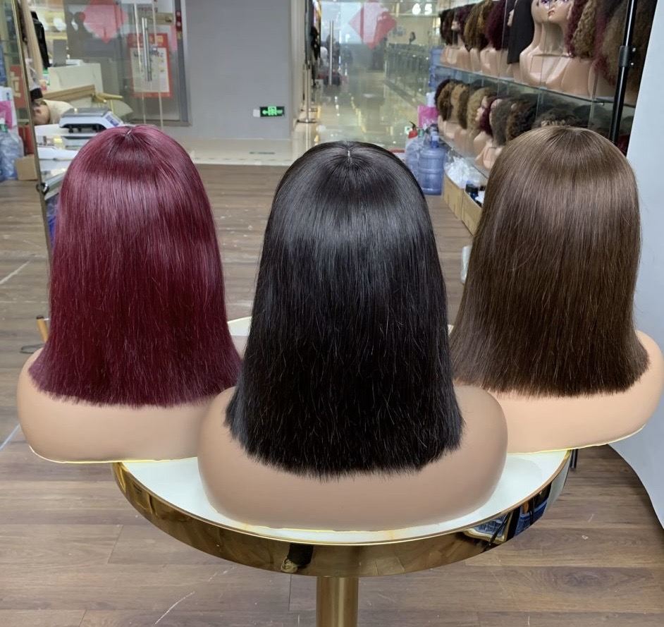 Peruca din par natural Mia Burgundy - Extensii de par București