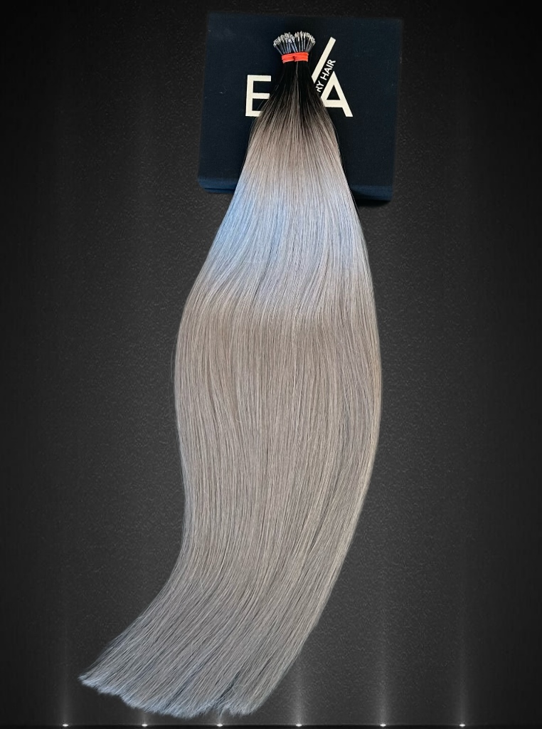 Extensii Nanoring Russian Ombre #1/ Light Grey - Extensii de par București