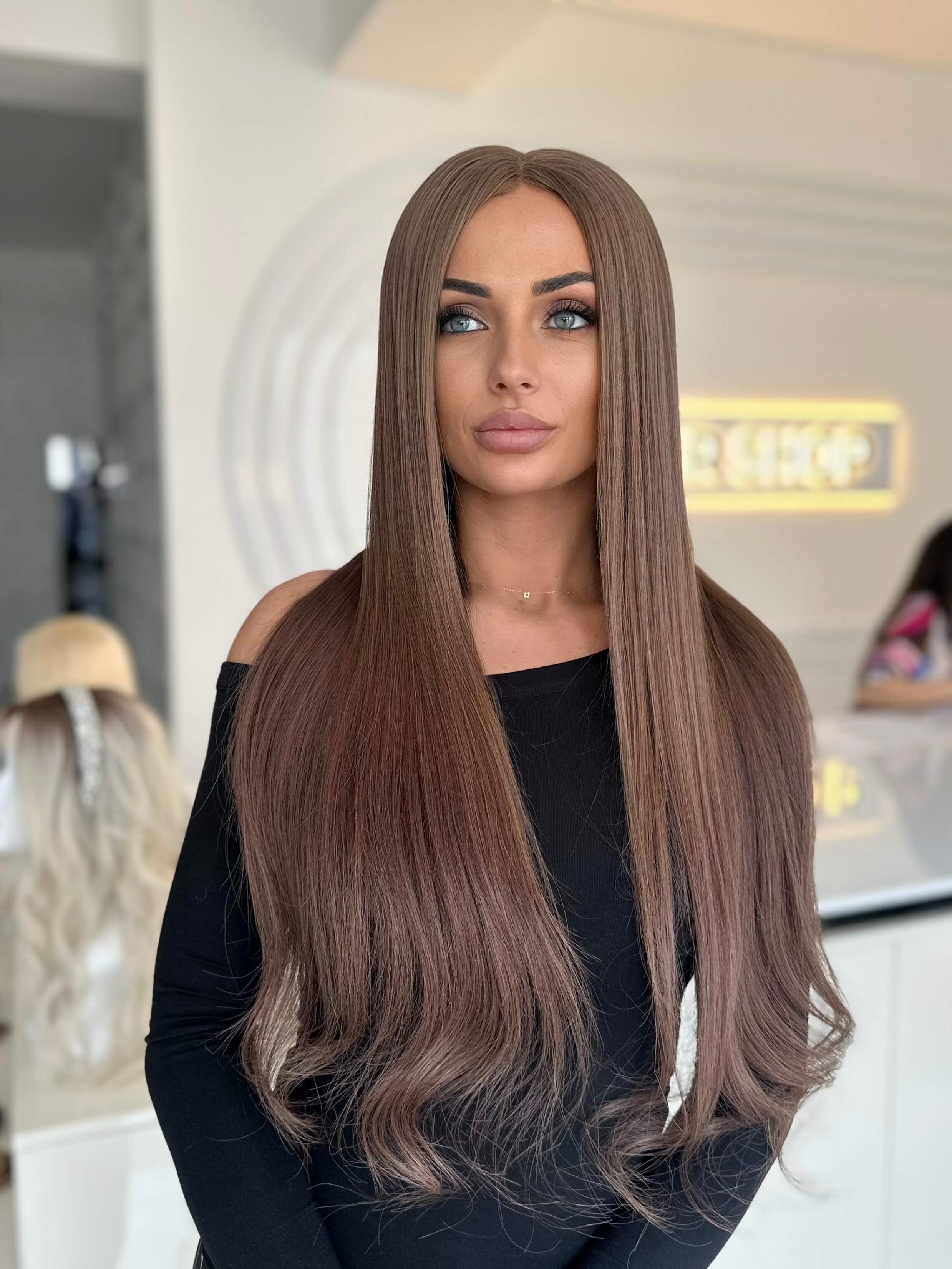 Peruca din par natural Long Angel Brown - Extensii de par București
