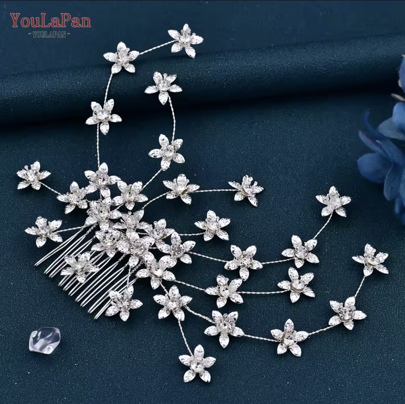 Accesoriu Bridal Luxury cu Flori Cristal - Extensii de par București Accesoriu Bridal Luxury cu Flori Cristal - Extensii de par București