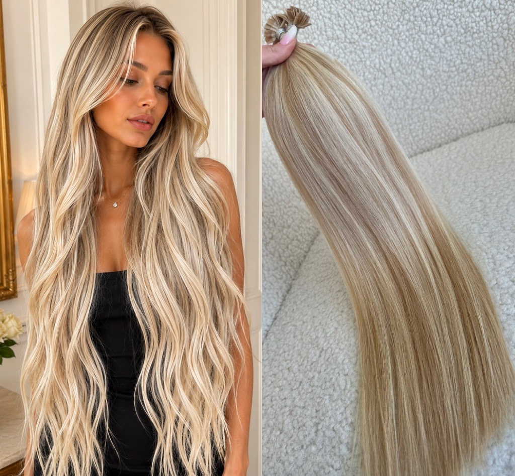 Extensii MICRO KERATINA Russian Hair Balayage #18/#60 - Extensii de par București