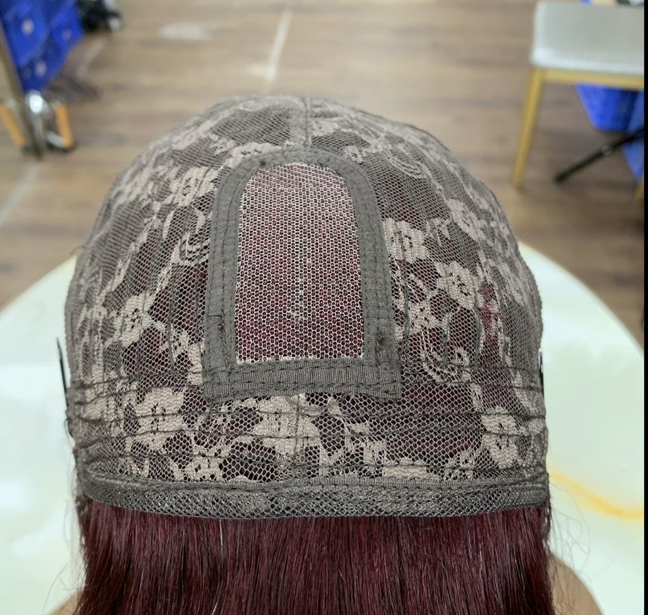 Peruca din par natural Mia Burgundy - Extensii de par București