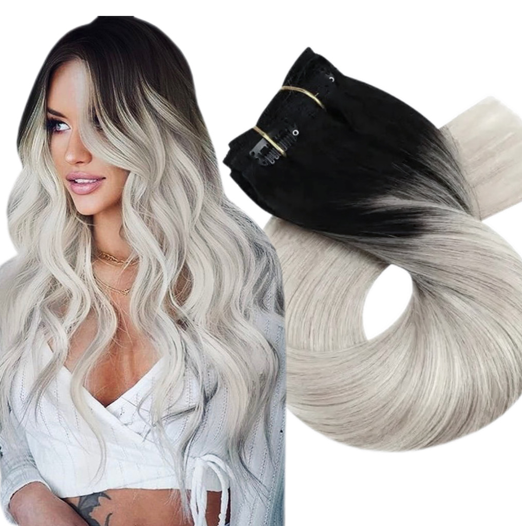 Clip-On Diamond Ombre #1B Silver - Extensii de par București