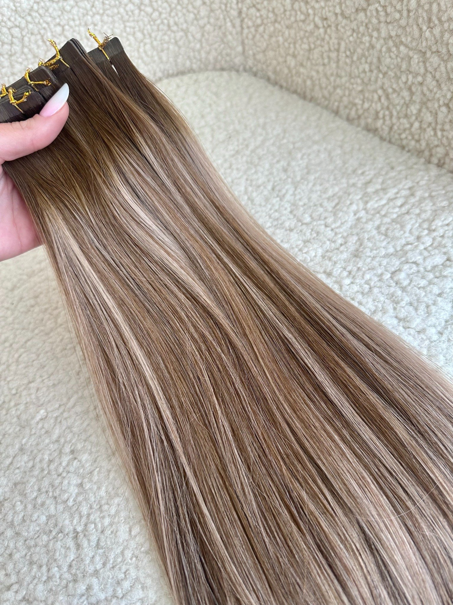 Extensii Tape-in Russian Hair DOUBLE TAPE Balayage #4/17/4 - Extensii de par București
