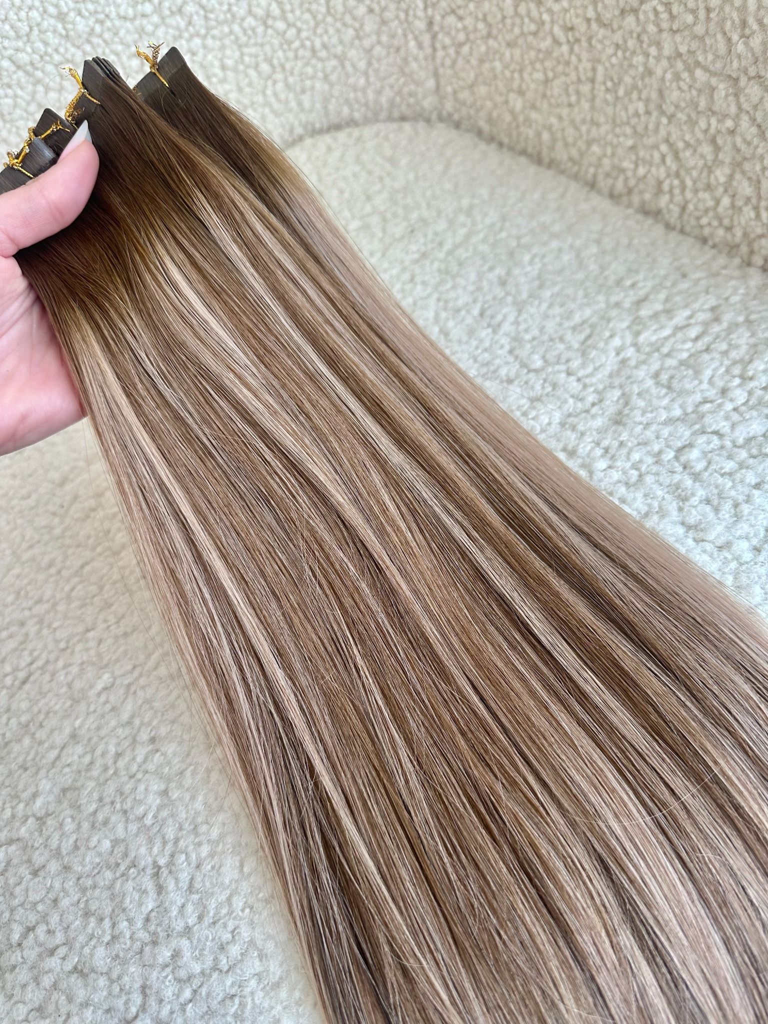 Extensii Tape-in Russian Hair DOUBLE TAPE Balayage #4/17/4 - Extensii de par București