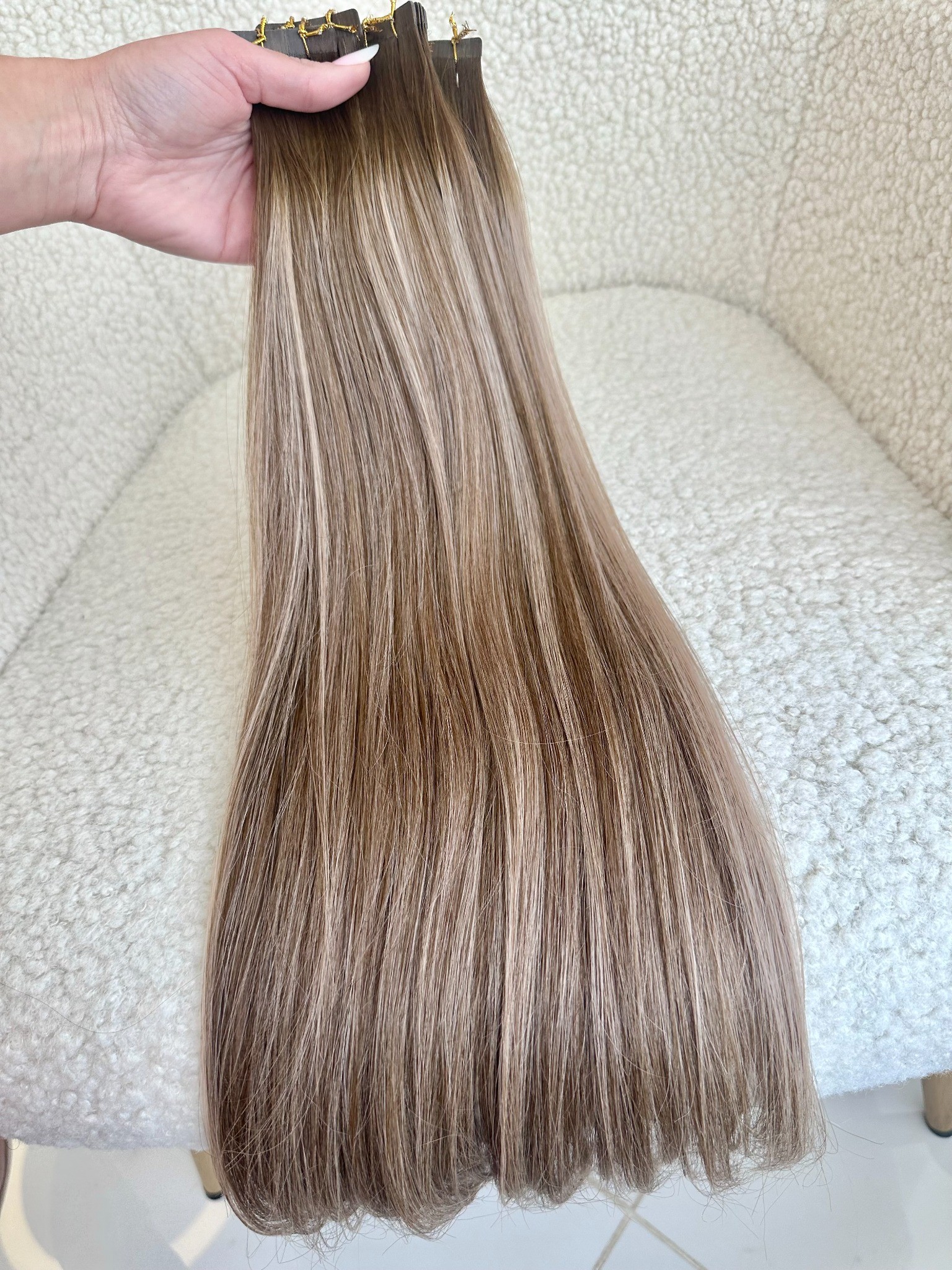 Extensii Tape-in Russian Hair DOUBLE TAPE Balayage #4/17/4 - Extensii de par București