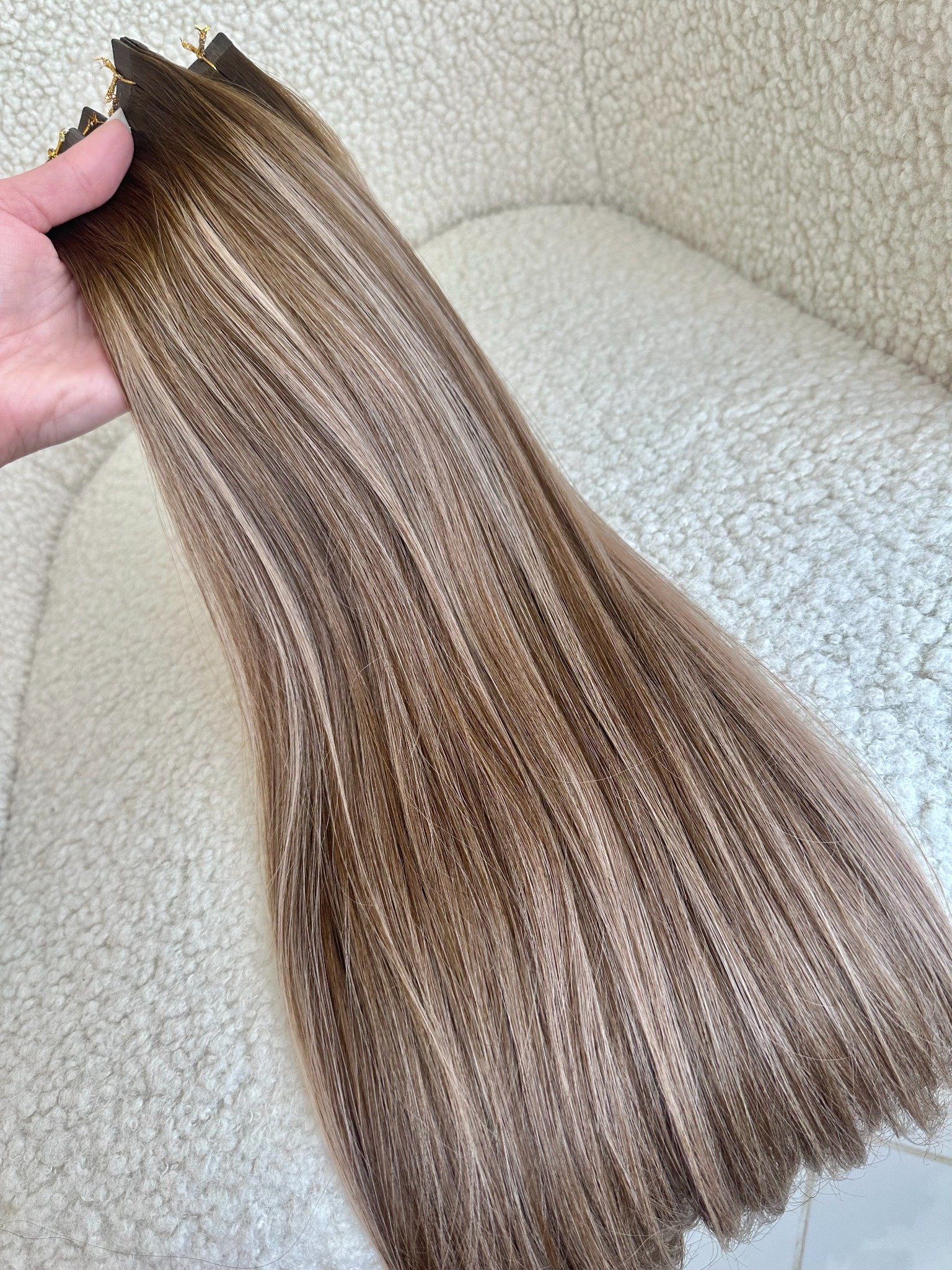 Extensii Tape-in Russian Hair DOUBLE TAPE Balayage #4/17/4 - Extensii de par București