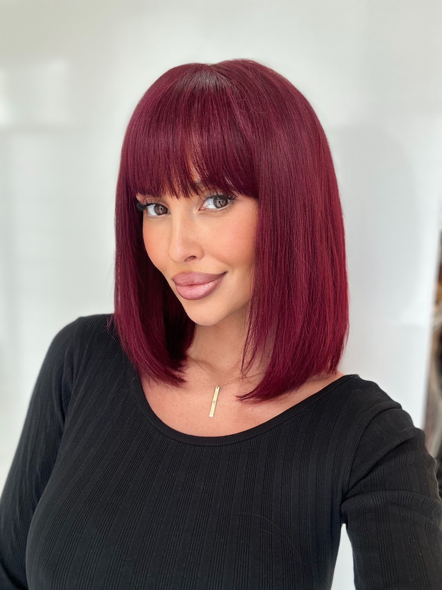 Peruca din par natural Mia Burgundy - Extensii de par București