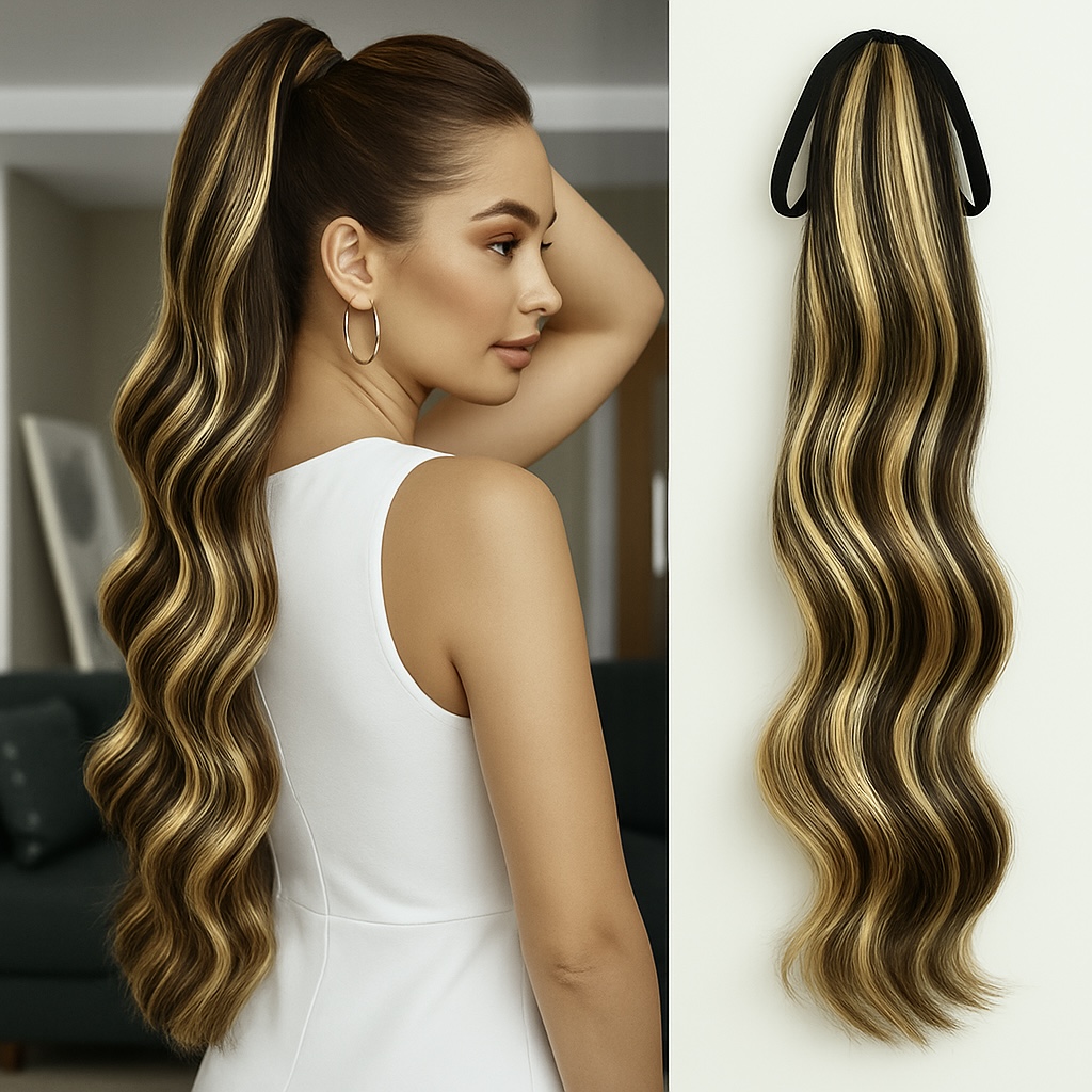 Coada de Par cu bentite ondulata Balayage #8/#26 - Extensii de par București Coada de Par cu bentite ondulata Balayage #8/#26 - Extensii de par București