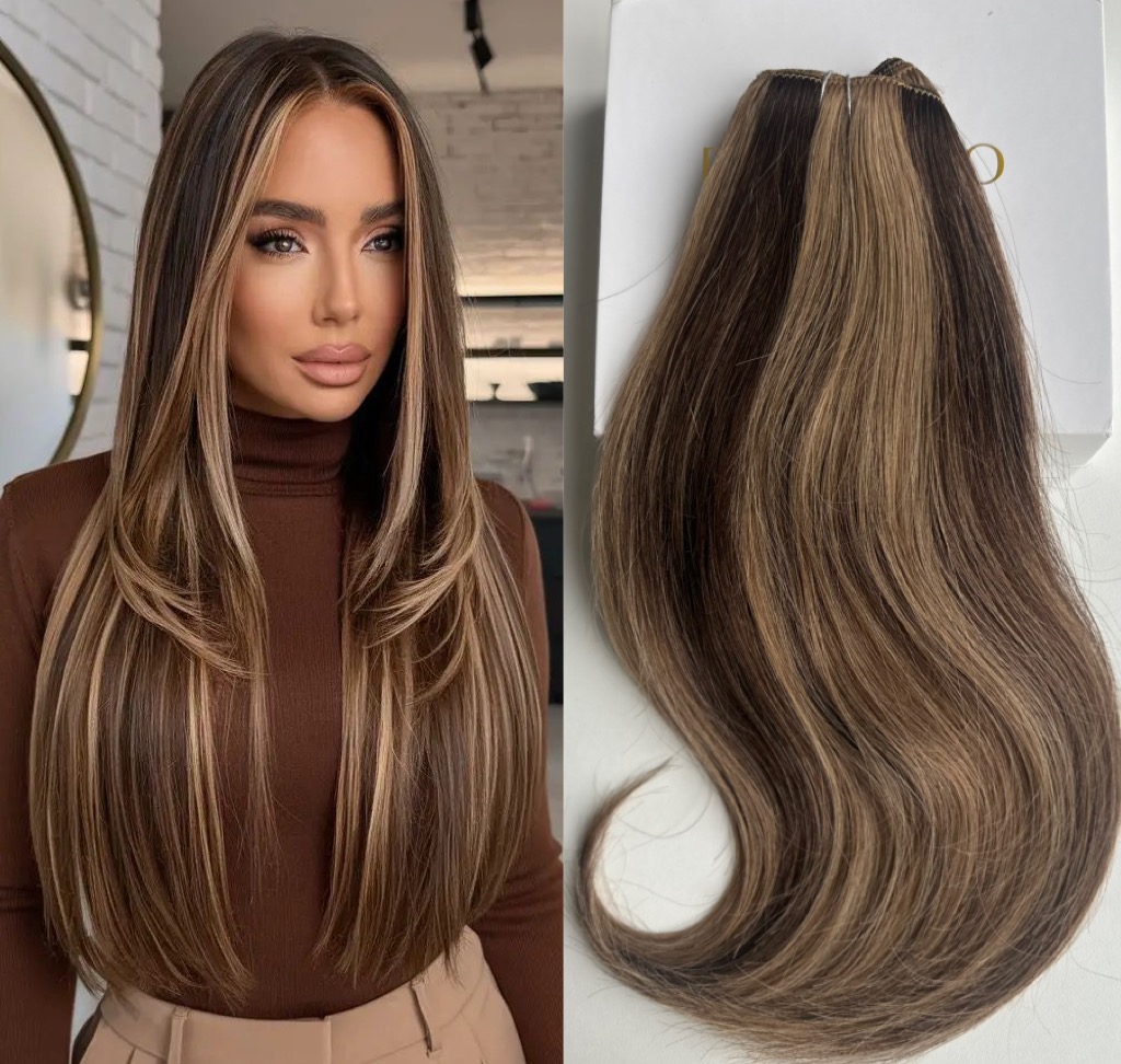 Clip On Premium Drept Black Collection Balayage #2/#60 - Extensii de par București