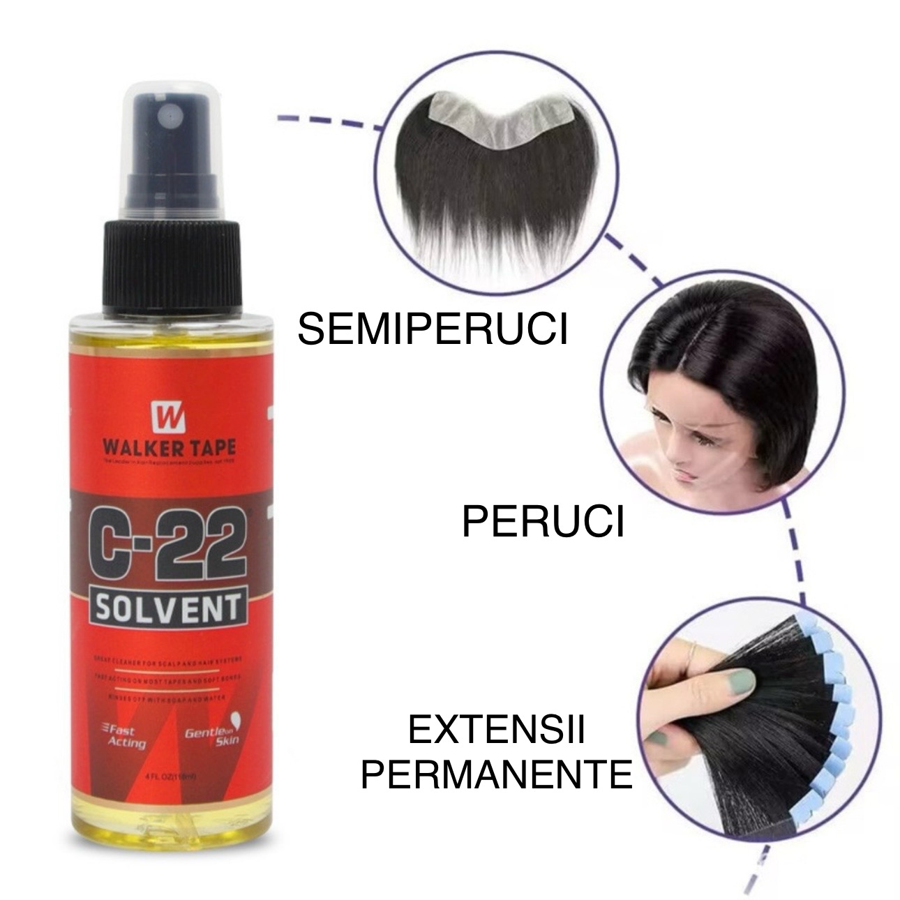Remover-spray profesional pentru îndepărtarea adezivilor de par - Extensii de par București
