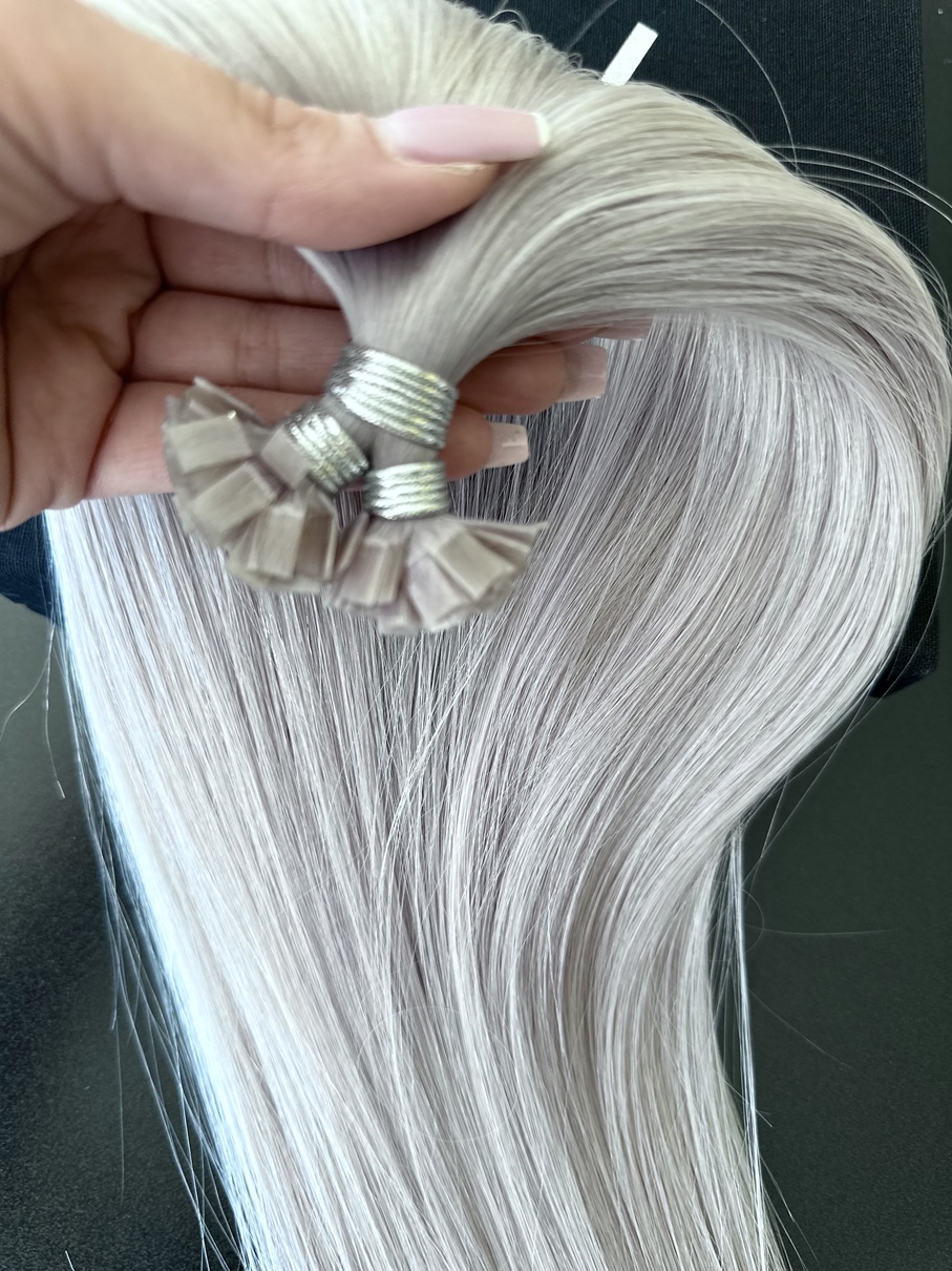 Extensii MICRO KERATINA Russian Hair Blond Grey - Extensii de par București
