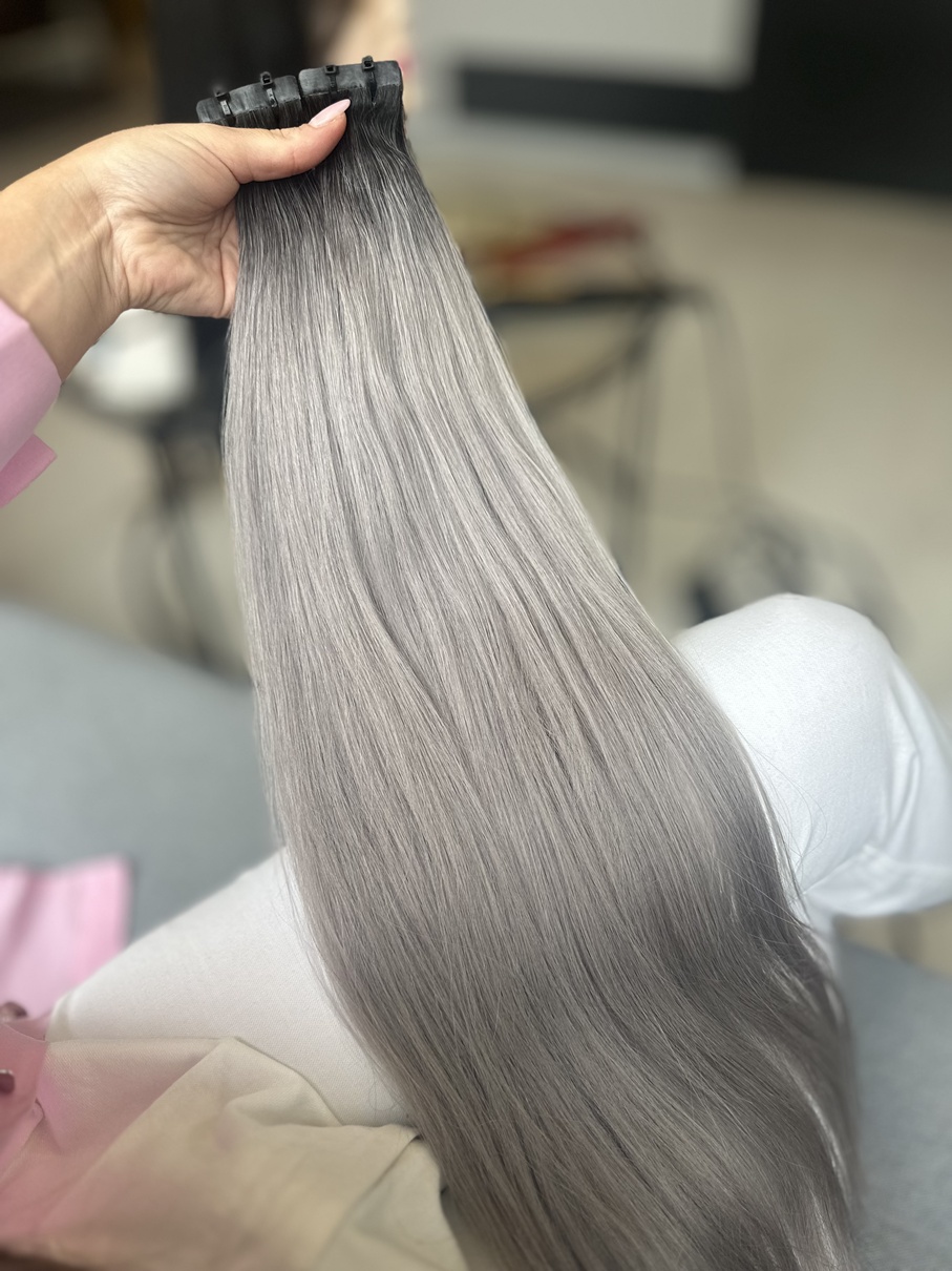 Extensii Tape-in SLAVIC Hair Ombre #1/Grey - Extensii de par București Extensii Tape-in SLAVIC Hair Ombre #1/Grey - Extensii de par București