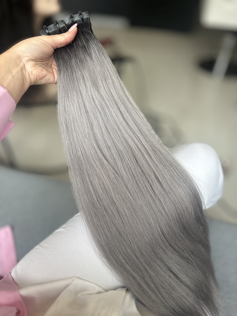 Extensii Tape-in SLAVIC Hair Ombre #1/Grey - Extensii de par București Extensii Tape-in SLAVIC Hair Ombre #1/Grey - Extensii de par București
