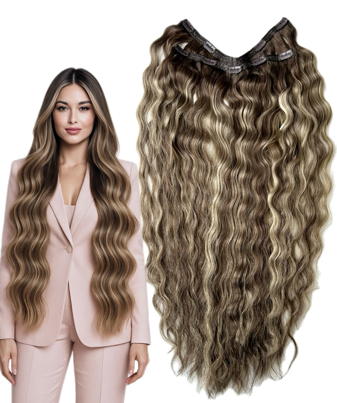 Tresa Eva Hair (4D) Balayage Ondulat #6/#24  - Extensii de par București