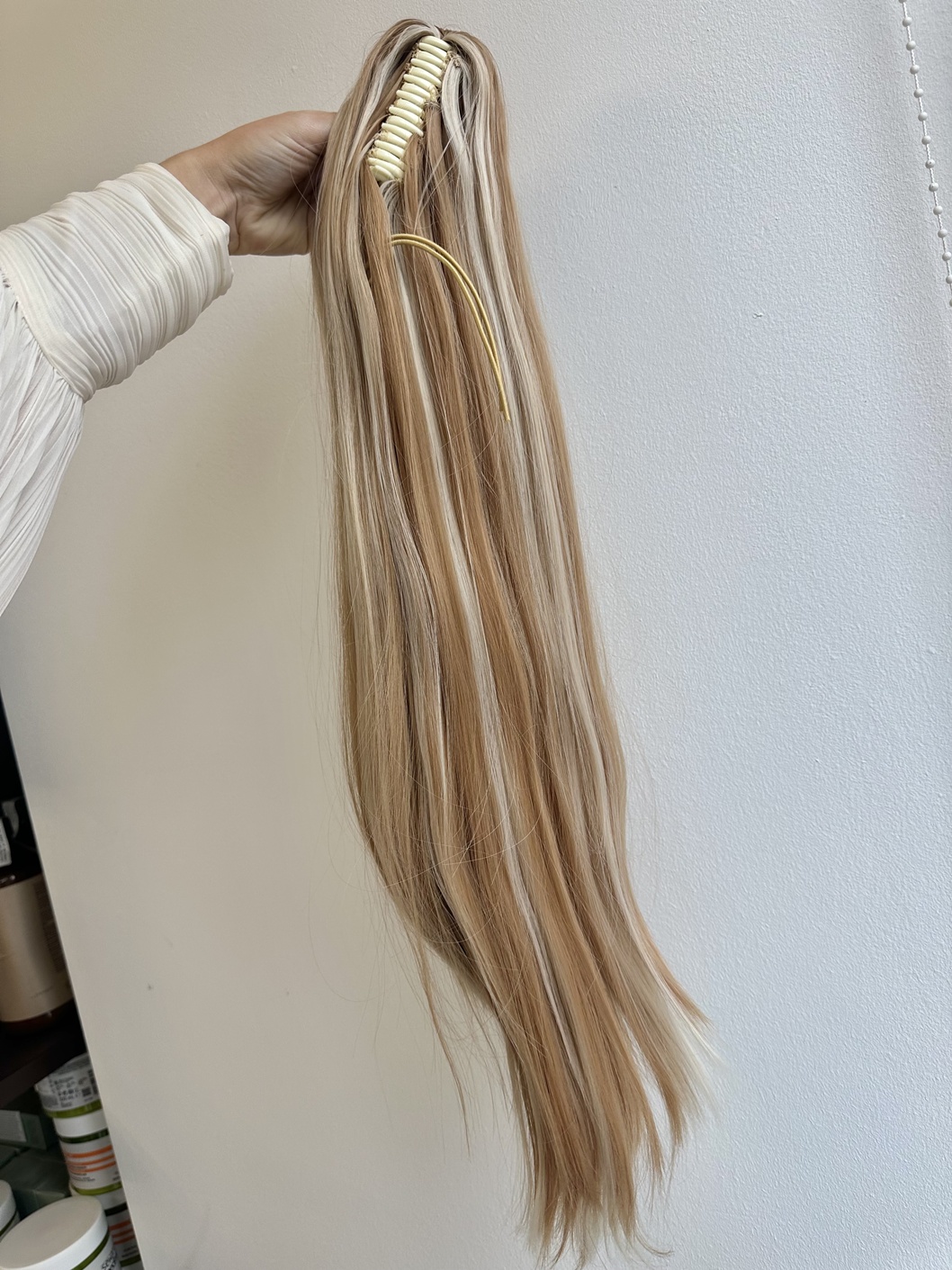 Coada de Par cu Cleste Dreapta Blond Suvitat, 70 cm - Extensii de par București Coada de Par cu Cleste Dreapta Blond Suvitat, 70 cm - Extensii de par București