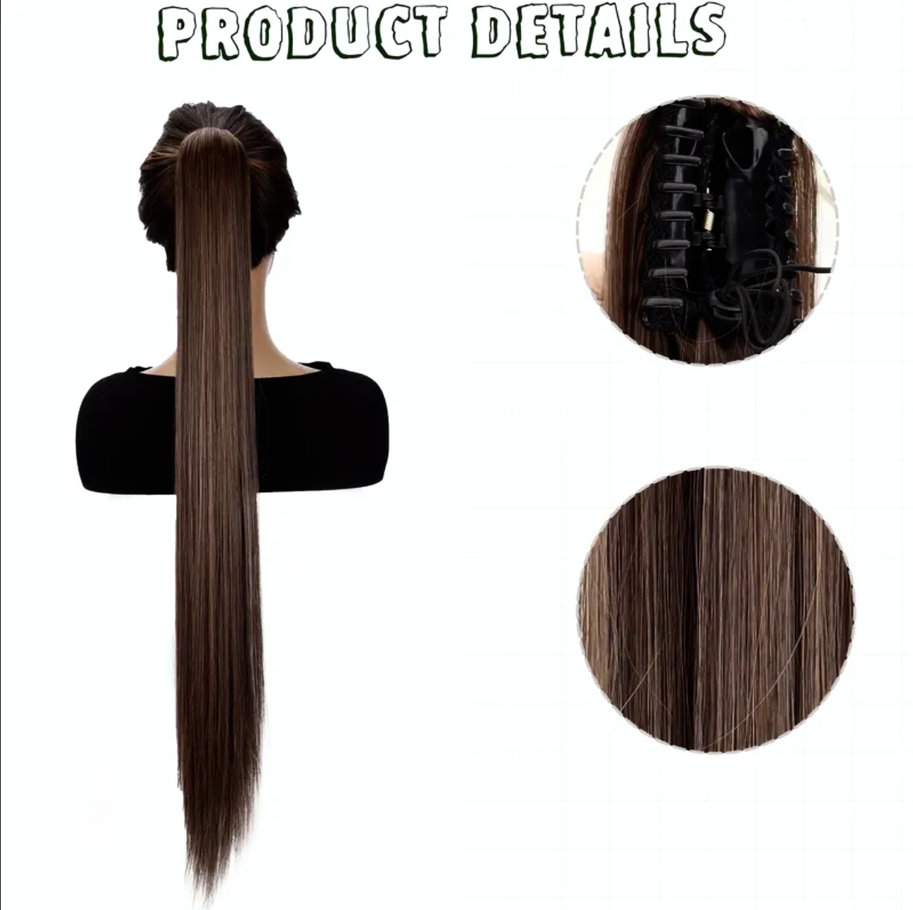 Coada de Par cu Cleste Dreapta Saten Natural Inchis, 70 cm - Extensii de par București Coada de Par cu Cleste Dreapta Saten Natural Inchis, 70 cm - Extensii de par București