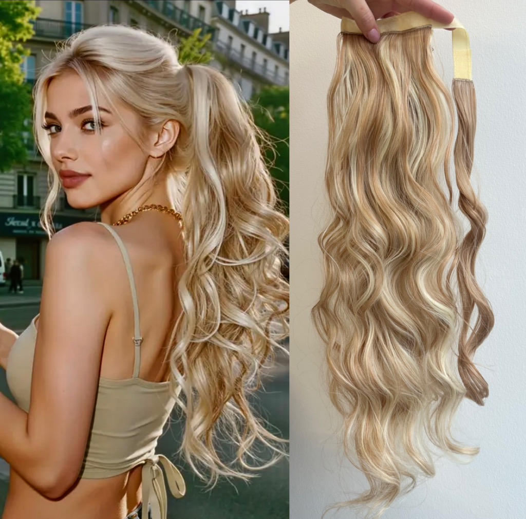 Coada de Par cu scai Ondulata Balayage #24/#60 - Extensii de par București