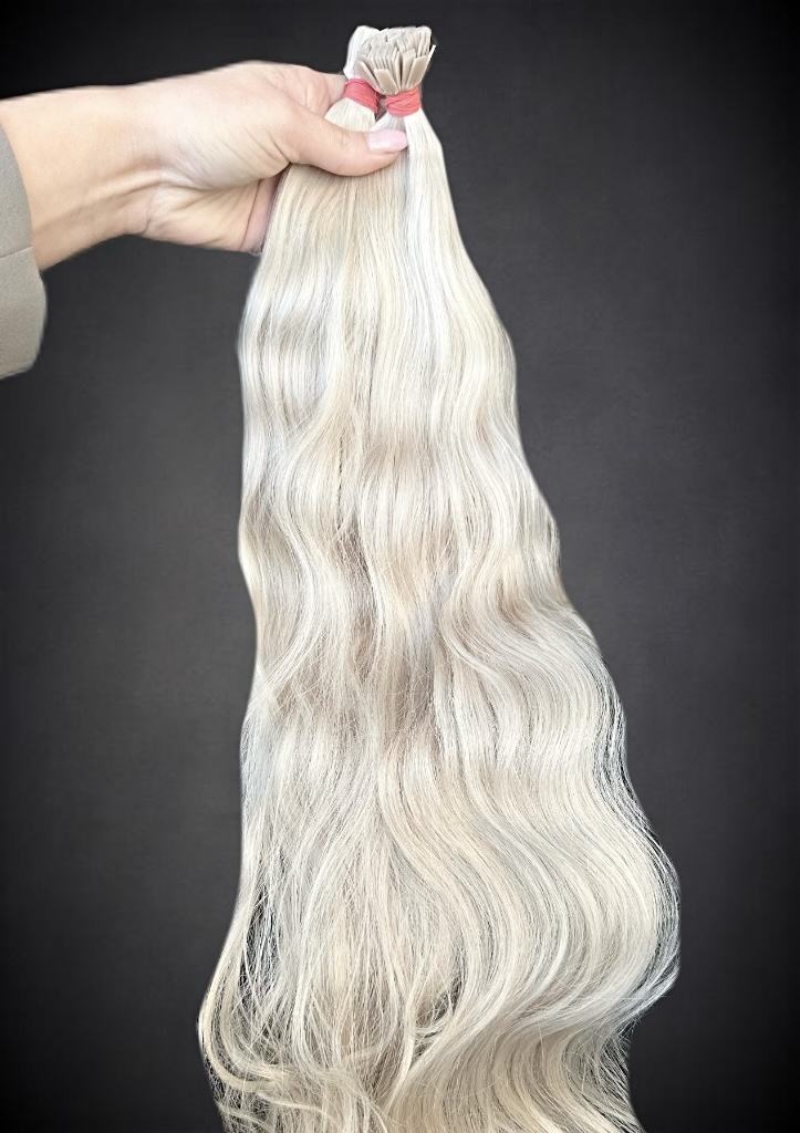 Extensii Cheratina Par Slavic #100 Blond Alb - Extensii de par București