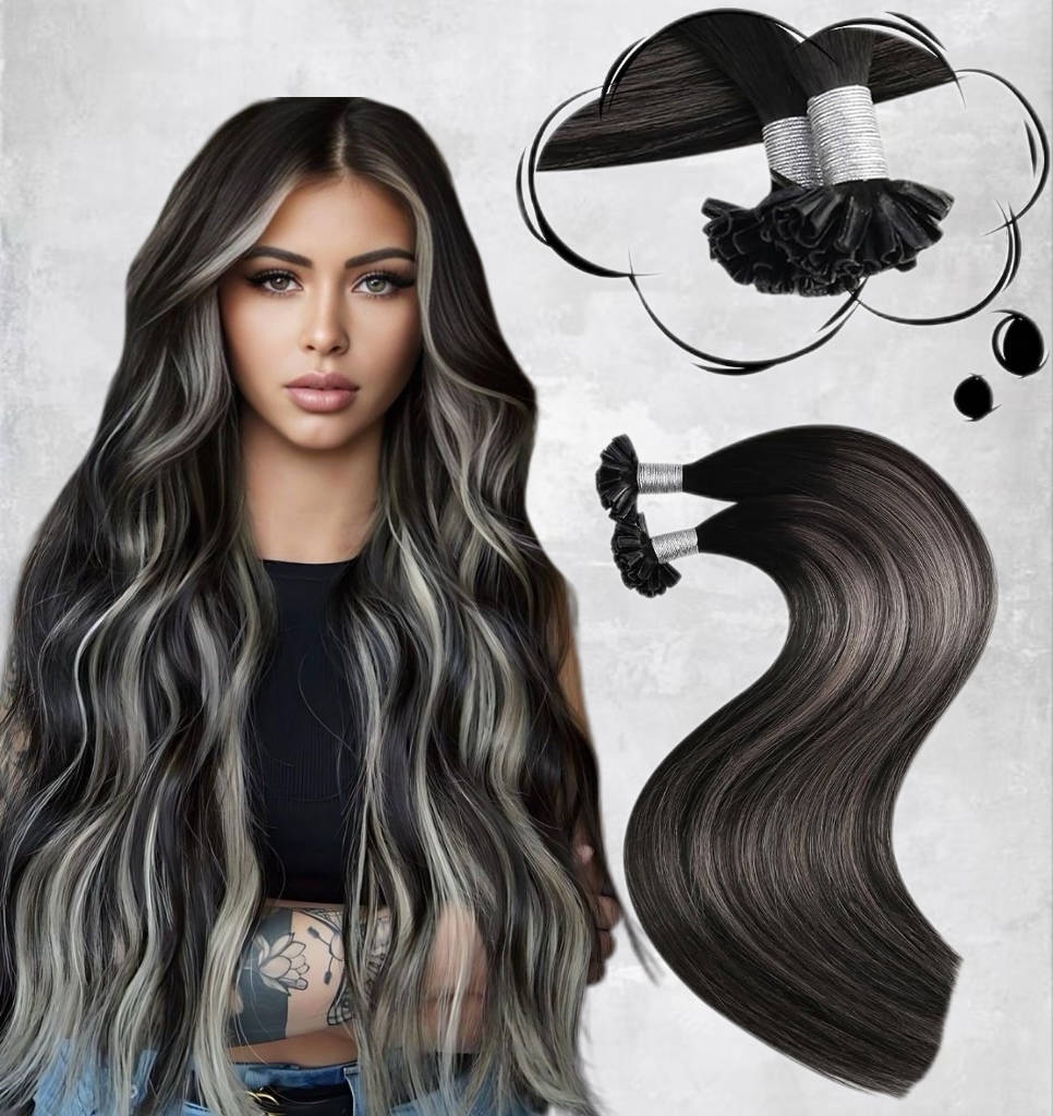 Extensii cheratina Diamond Balayage #1B/ Grey/ #1B - Extensii de par București Extensii cheratina Diamond Balayage #1B/ Grey/ #1B - Extensii de par București