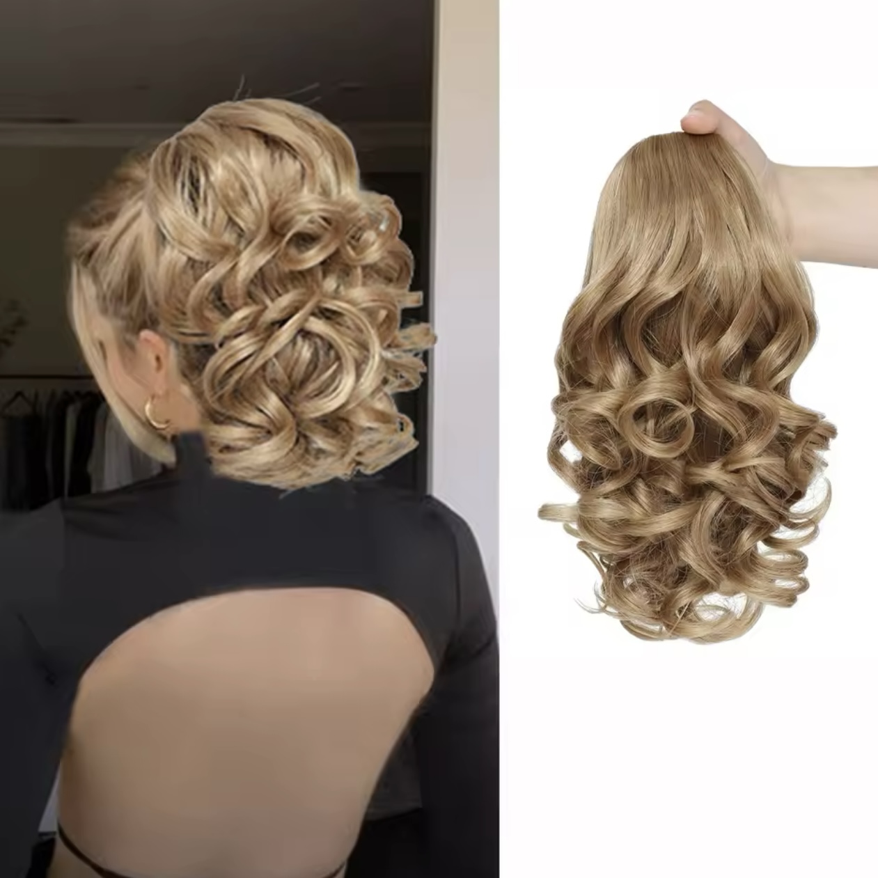 Cozi de Volum Ondulate Blond Nisipiu - Extensii de par București