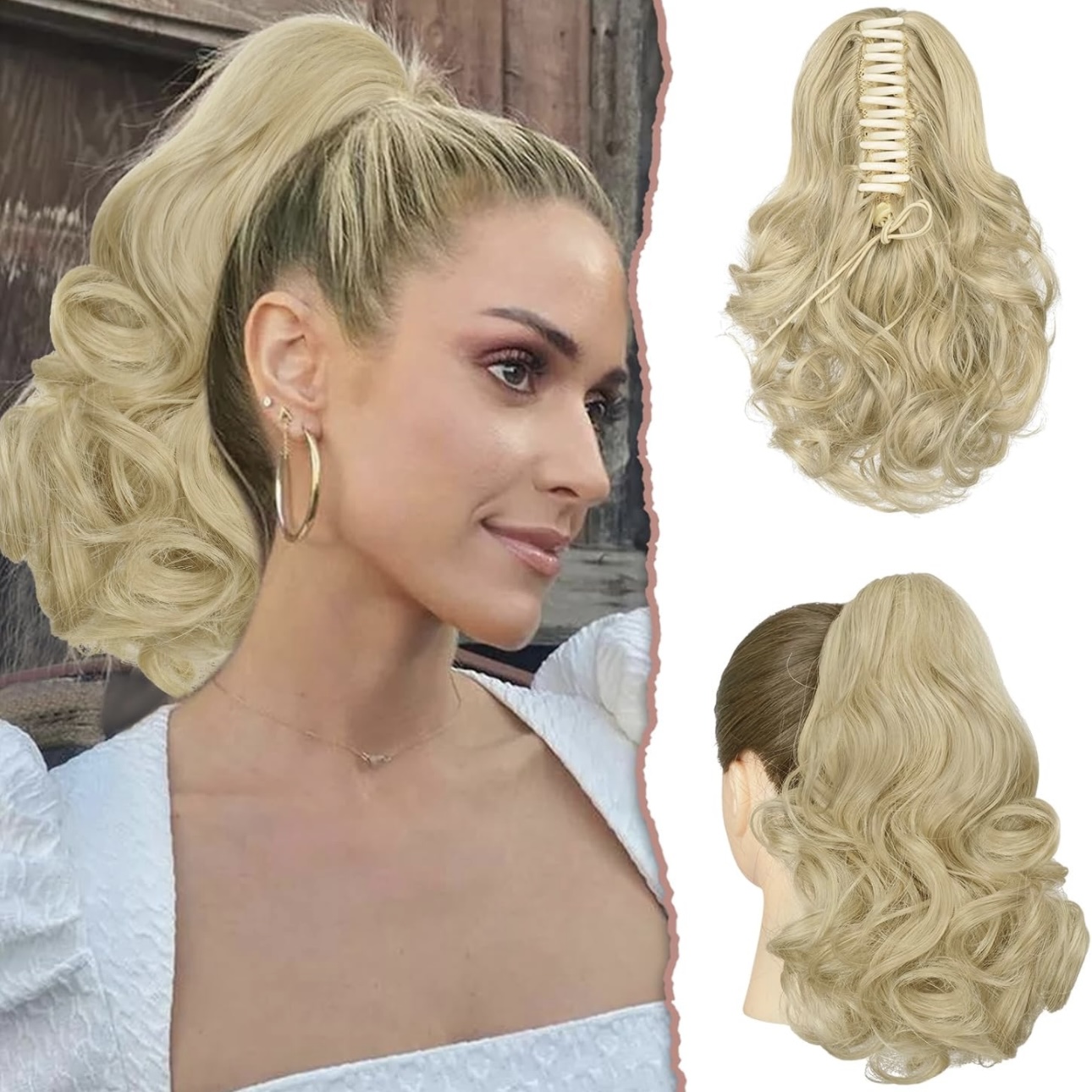 Cozi de Volum Ondulate Blond Deschis - Extensii de par București