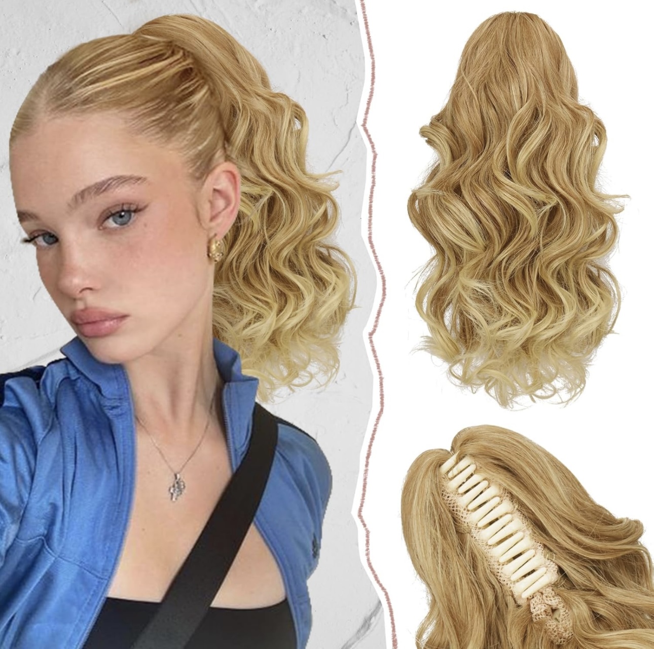 Cozi de Volum Ondulate Blond Natural - Extensii de par București