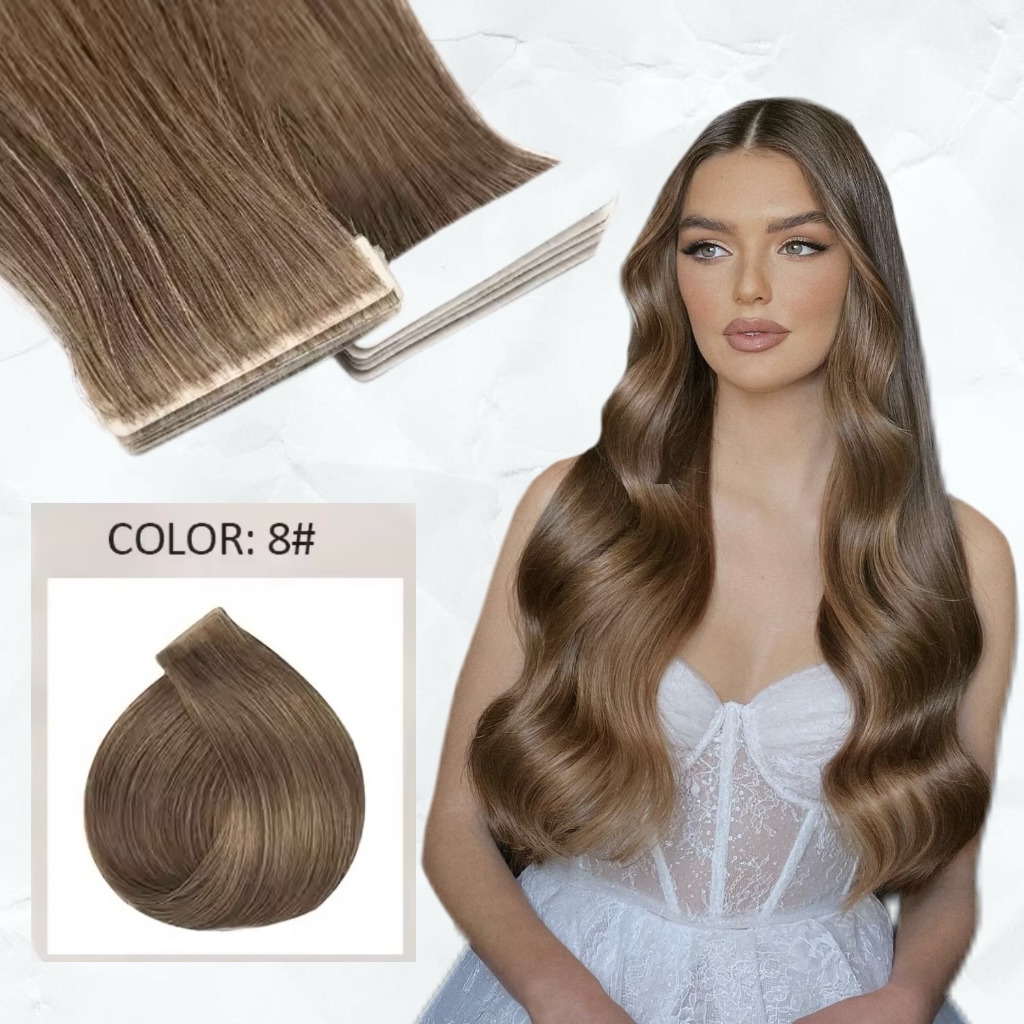 Extensii Invisible Tape #8 Blond Inchis - Extensii de par București