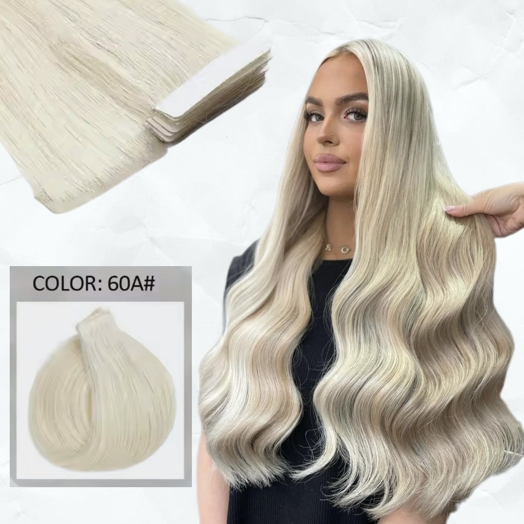 Extensii Invisible Tape #60A Blond Platinat - Extensii de par București