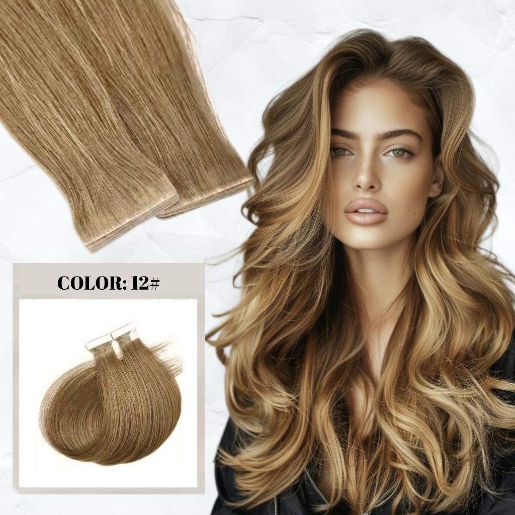 Extensii Invisible Tape #12 Blond Frappe - Extensii de par București