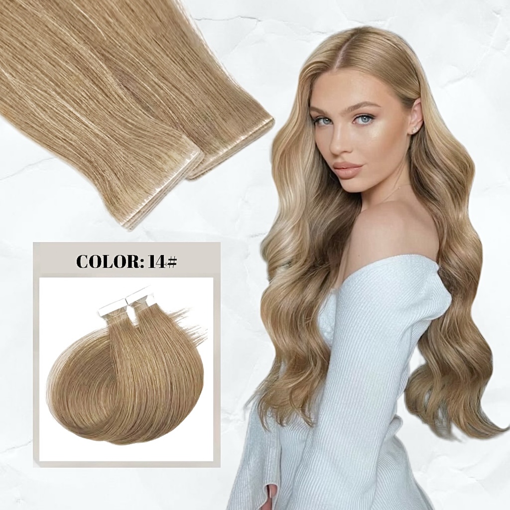 Extensii Invisible Tape #14 Blond Nisipiu - Extensii de par București