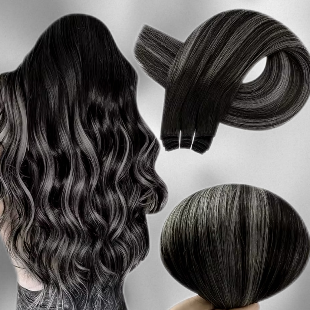 Extensii la Metru Luxe Balayage #1B Grey - Extensii de par București