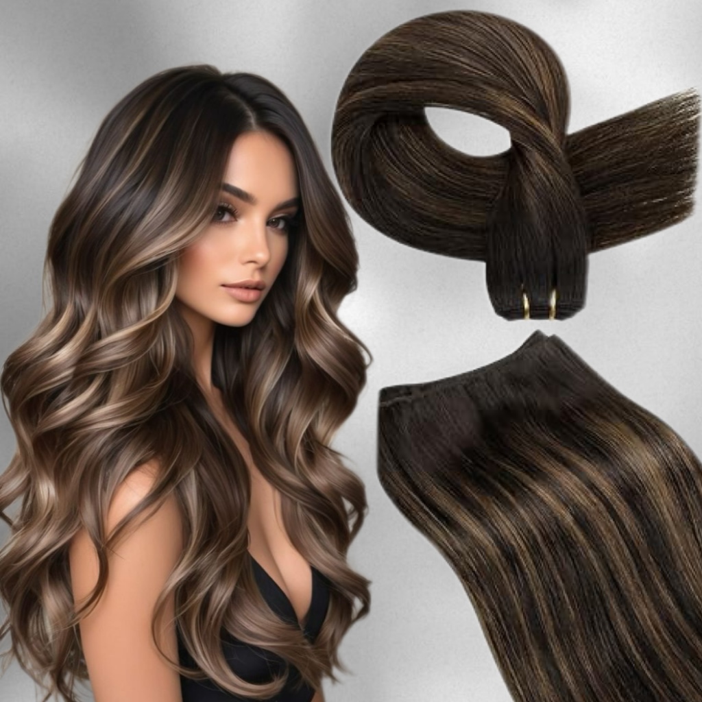 Extensii la Metru Luxe Balayage #2/#8/#2 - Extensii de par București