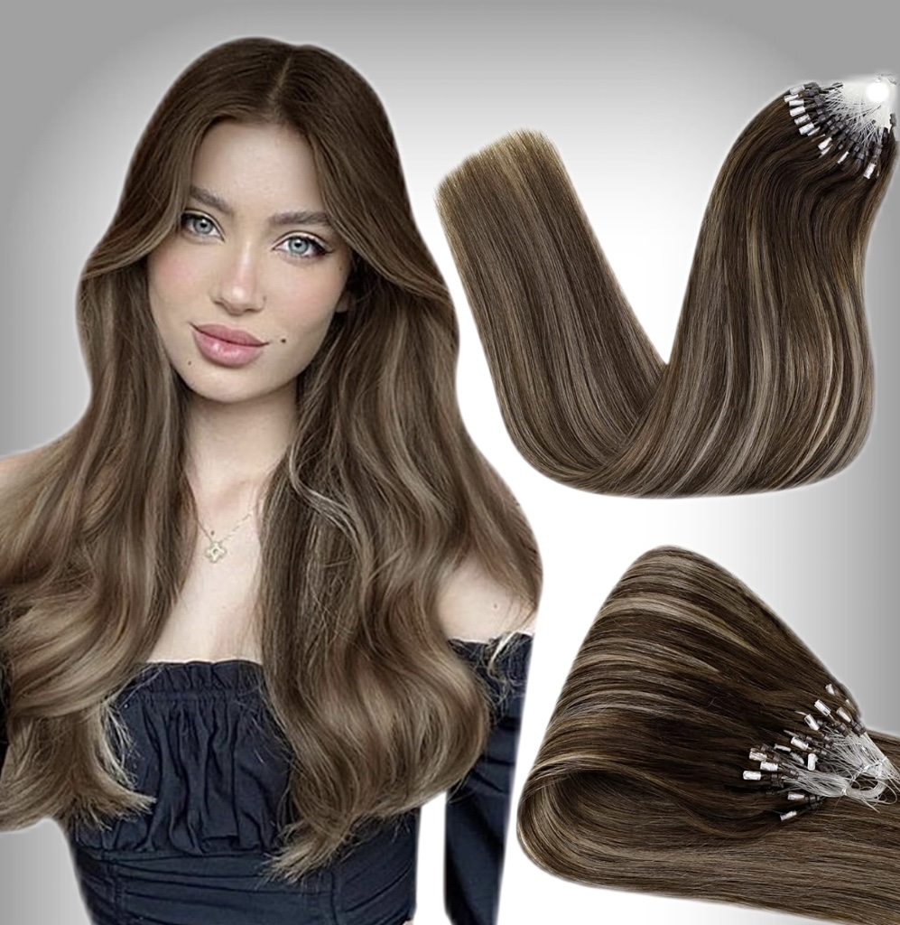 Extensii Microring Luxe Balayage #4/ #8/#4 - Extensii de par București Extensii Microring Luxe Balayage #4/ #8/#4 - Extensii de par București