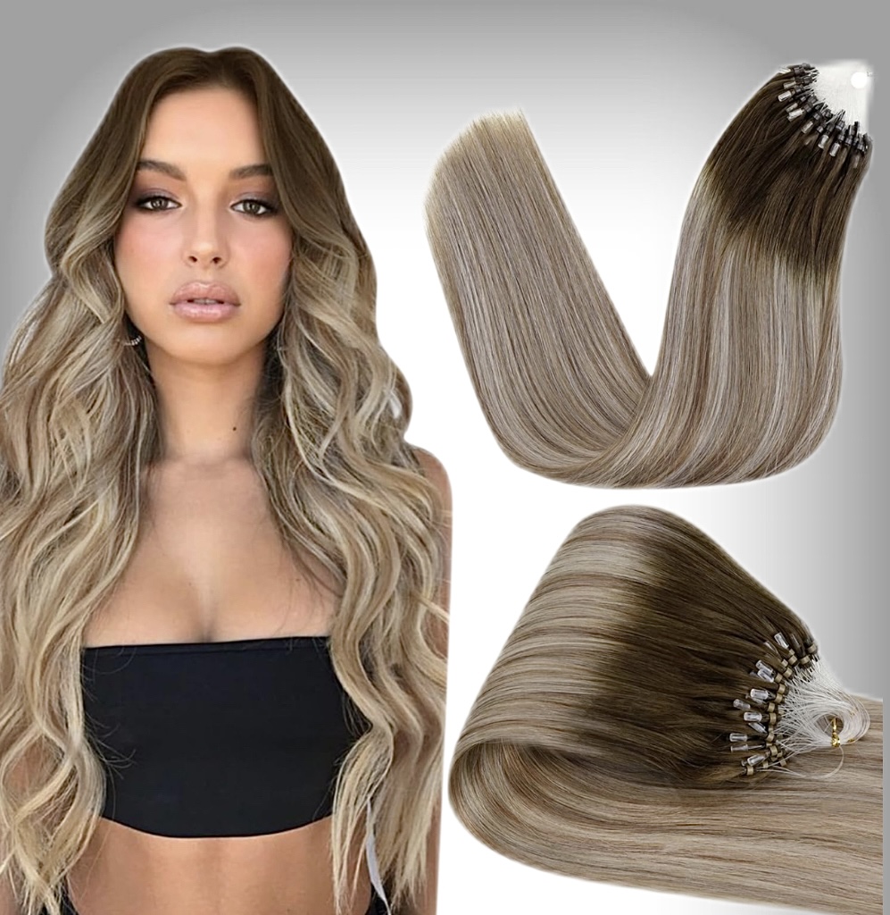 Extensii Microring Oskar Balayage #9/Silver/#9 - Extensii de par București