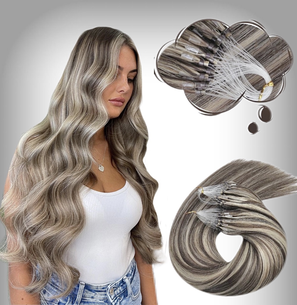 Extensii Microring Oskar Balayage #9/ Silver - Extensii de par București Extensii Microring Oskar Balayage #9/ Silver - Extensii de par București