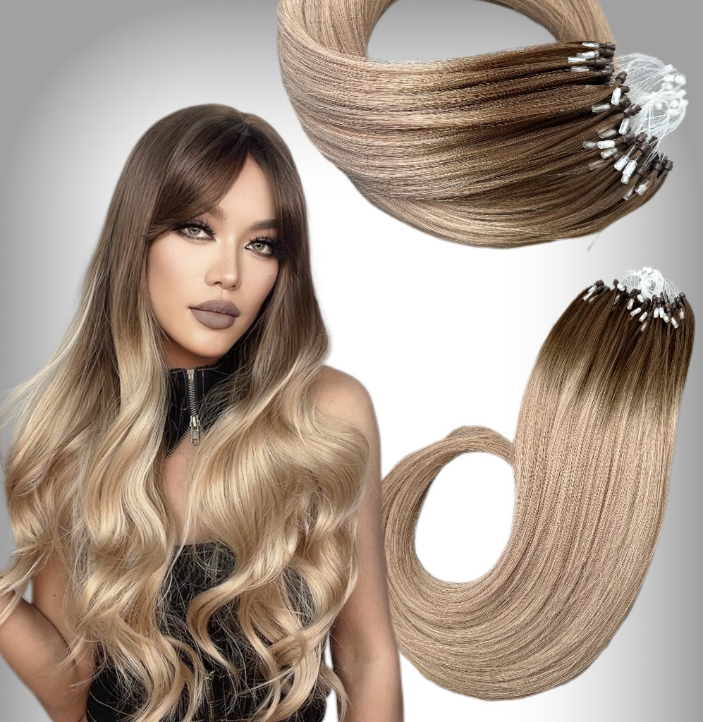Extensii Microring Black Collection Ombre #4/ #20 - Extensii de par București