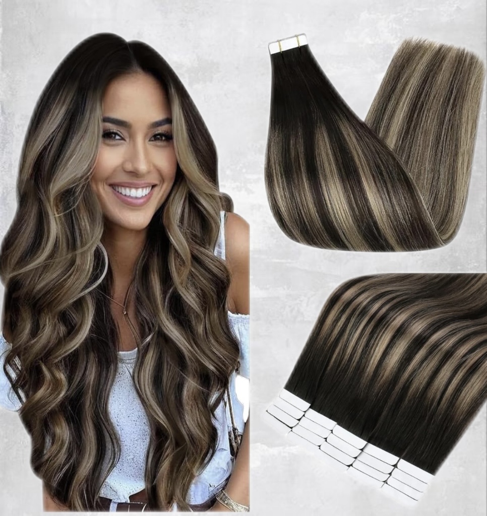 Extensii Tape In Luxe Balayage #1b #12 - Extensii de par București