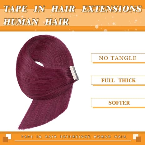 Tape In Black Collection Burgundy - Extensii de par București Tape In Black Collection Burgundy - Extensii de par București