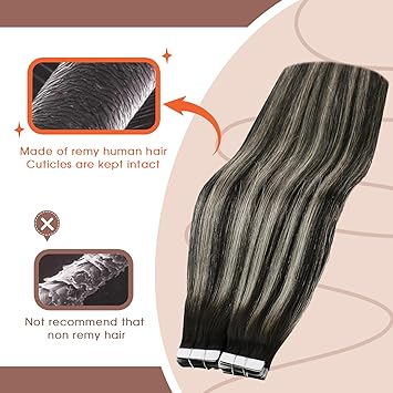 Extensii Tape In Balayage White Platinum B#1B/Grey/#1B - Extensii de par București