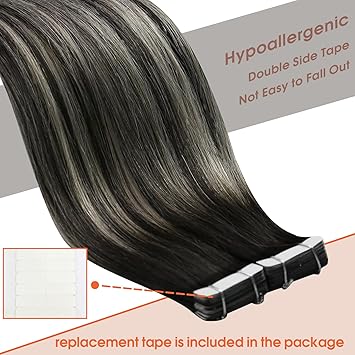Extensii Tape In Balayage White Platinum B#1B/Grey/#1B - Extensii de par București