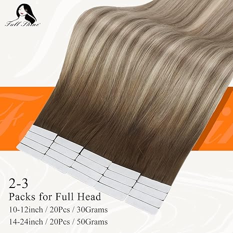 Extensii Tape In Balayage White Platinum B#8/Silver/8 - Extensii de par București