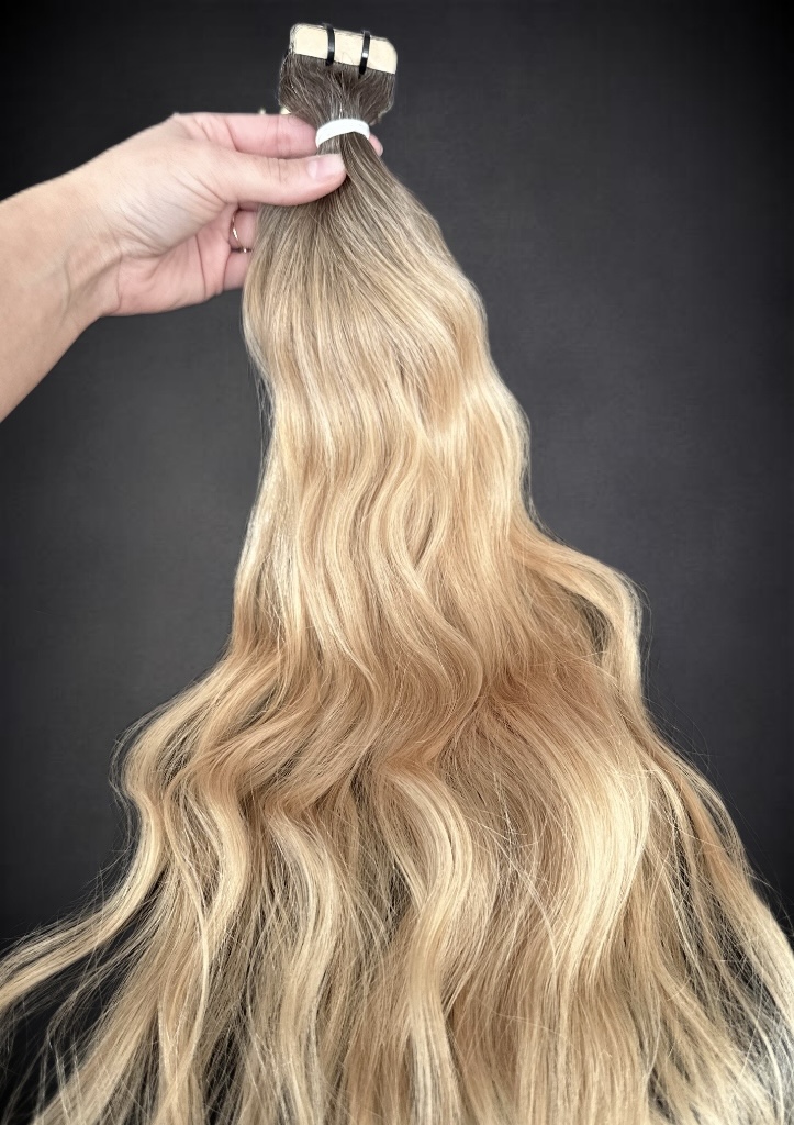 Extensii Tape-in SLAVIC Hair Ombre Saten Mediu/ Blond Miere - Extensii de par București