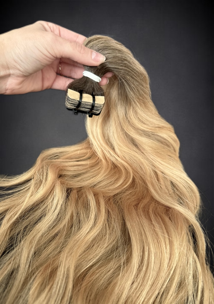 Extensii Tape-in SLAVIC Hair Ombre Saten Mediu/ Blond Miere - Extensii de par București