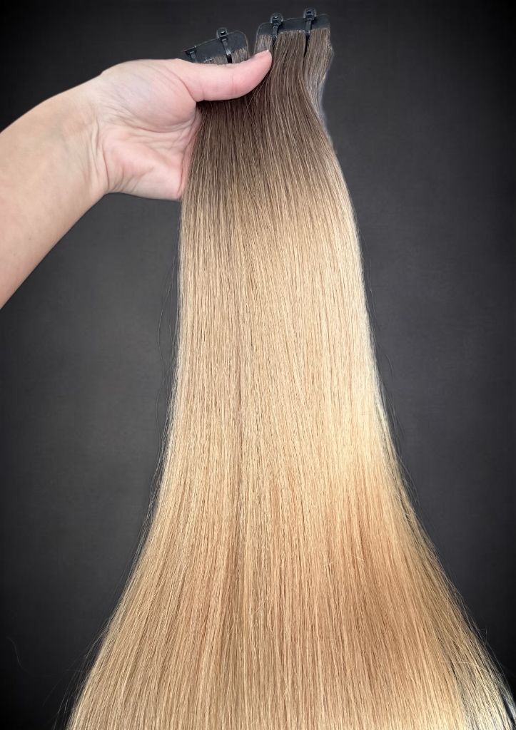 Extensii Tape-in SLAVIC Hair Ombre Saten Mediu/ Blond Miere - Extensii de par București