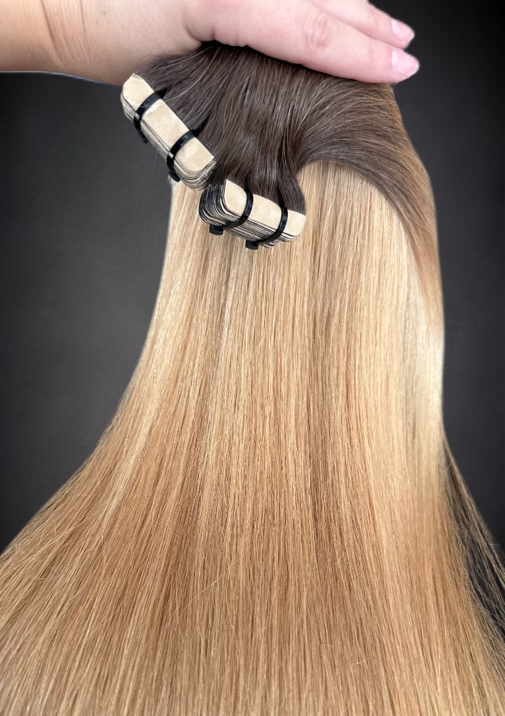 Extensii Tape-in SLAVIC Hair Ombre Saten Mediu/ Blond Miere - Extensii de par București