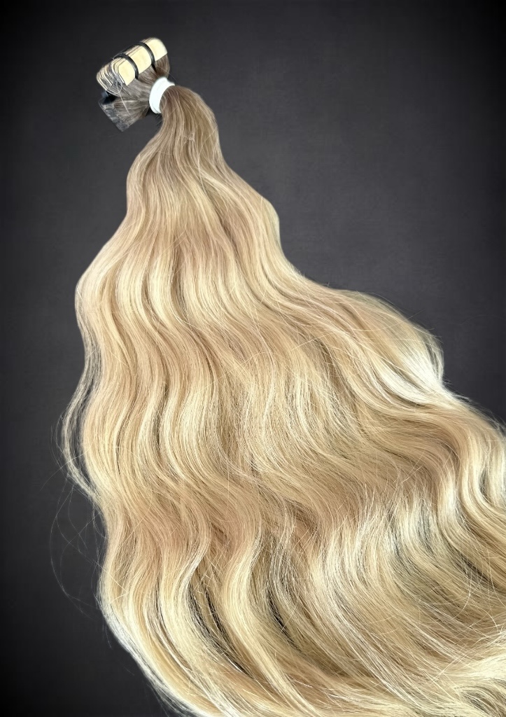 Extensii Tape-in SLAVIC Hair Ombre Saten Mediu/ Blond Natural - Extensii de par București