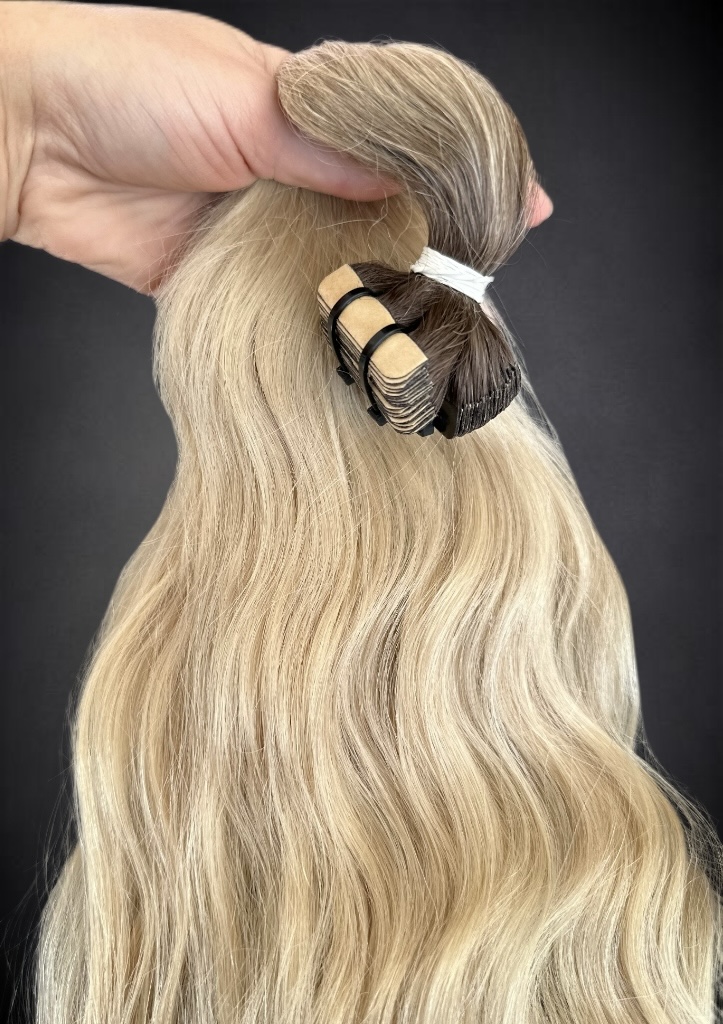 Extensii Tape-in SLAVIC Hair Ombre Saten Natural/ Blond Nisipiu - Extensii de par București
